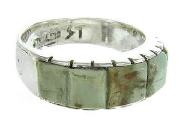 Silver Southwestern Turquoise Inlay Ring Size 6-1/4 CW63620