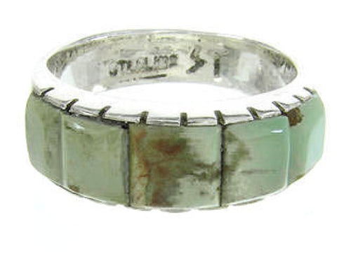 Silver Southwestern Turquoise Inlay Ring Size 6-1/4 CW63620