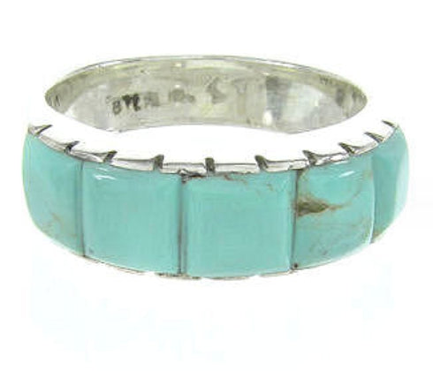 Turquoise And Sterling Silver Southwestern Ring Size 6-1/4 CW70379