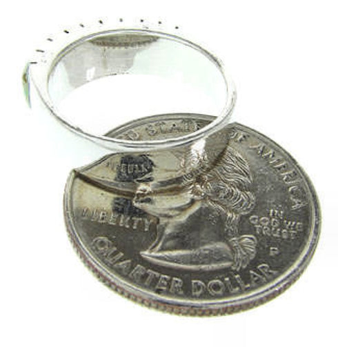 Silver Turquoise Inlay Southwestern Ring Size 6-3/4 CW63645