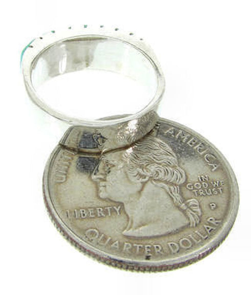 Turquoise Inlay And Southwest Silver Ring Size 5-1/2 CW70383