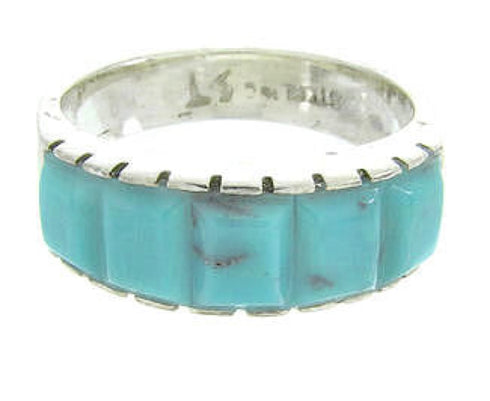 Turquoise Genuine Sterling Silver Southwestern Ring Size 5-3/4 CW63668
