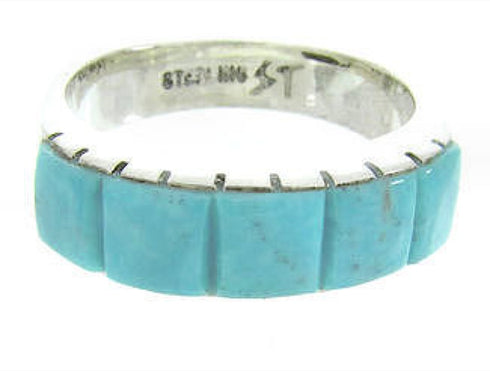 Turquoise And Sterling Silver Ring Size 7-1/4 CW63688