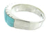 Turquoise Inlay And Genuine Sterling Silver Ring Size 8-1/4 CW63689