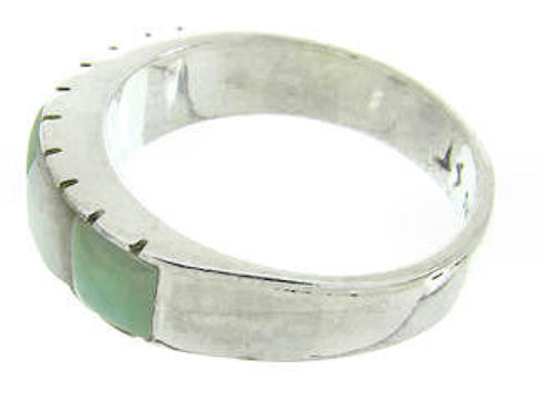 Sterling Silver Mother Of Pearl Turquoise Ring Size 7-1/2 AW63618