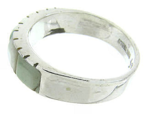 Southwestern Turquoise Mother Of Pearl Inlay Ring Size 8-1/2 AW63651