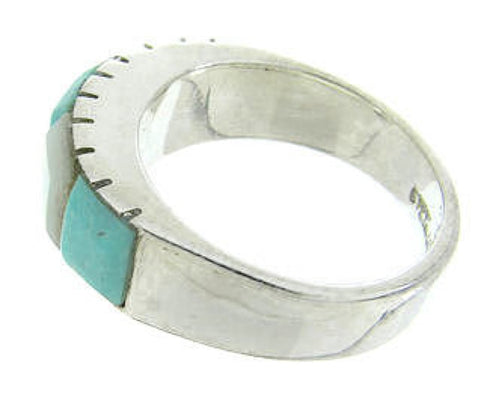 Southwest Mother Of Pearl Turquoise Inlay Ring Size 5 AW63669