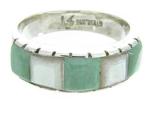 Mother Of Pearl Turquoise Southwest Ring Size 6-3/4 AW63678