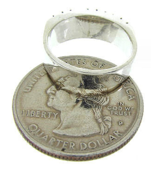 Apple Coral And Turquoise Southwestern Inlay Ring Size 5-1/2 AW63695