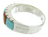 Silver Apple Coral Turquoise Inlay Ring Size 6-3/4 AW63698