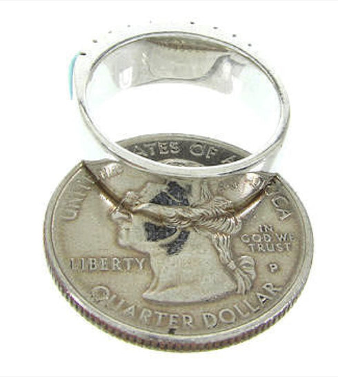 Turquoise Apple Coral Southwest Inlay Ring Size 5-1/2 AW63708