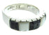 Jet And Mother Of Pearl Inlay Ring Size 6-3/4 AW63734