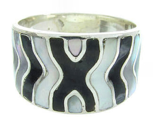 Jet Mother of Pearl Silver Southwest Ring Size 5-3/4 AW63767