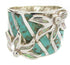 Silver Opal And Turquoise Flower Ring Size 5-1/4 IS60622