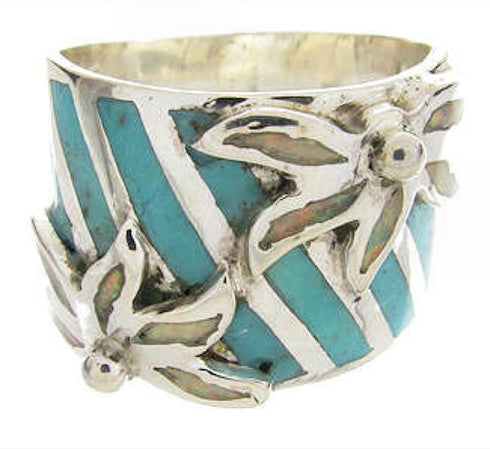 Opal Sterling Silver Southwest Turquoise Ring Size 4-3/4 IS60629