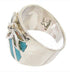 Flower Silver Southwest Turquoise Opal Inlay Ring Size 6-1/4 IS60669