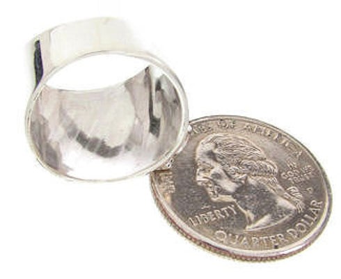 Flower Silver Southwest Turquoise Opal Inlay Ring Size 6-1/4 IS60669
