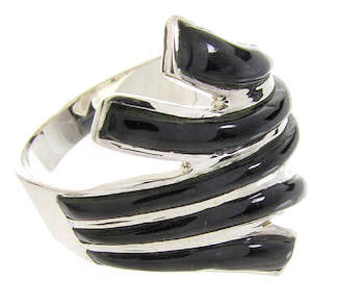 Southwestern Onyx Silver Ring Size 5-3/4 PX36393