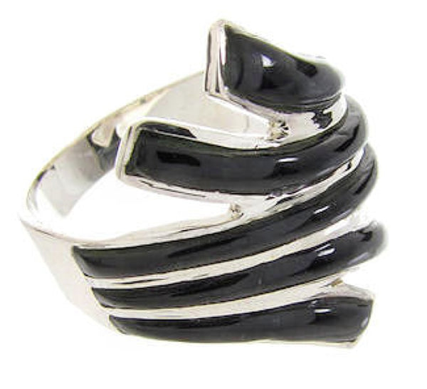Southwestern Onyx Silver Ring Size 5-3/4 PX36393