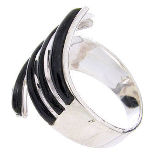 Southwestern Onyx Silver Ring Size 5-3/4 PX36393