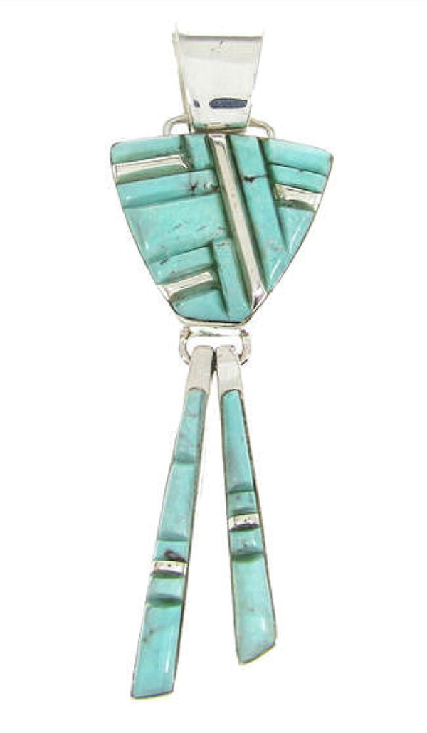 Sterling Silver Turquoise Southwest Dangle Jewelry Pendant YS60738