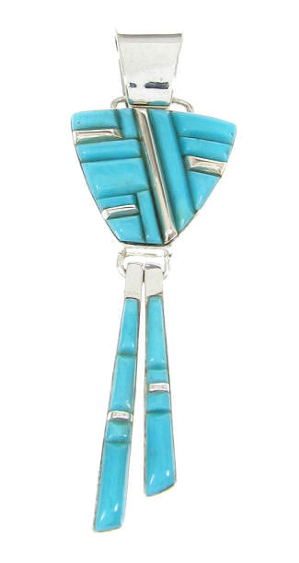 Sterling Silver and Turquoise Southwest Dangle Jewelry Pendant YS60741