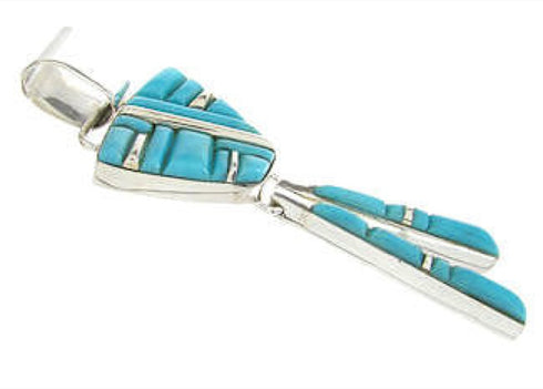 Sterling Silver and Turquoise Southwest Dangle Jewelry Pendant YS60741