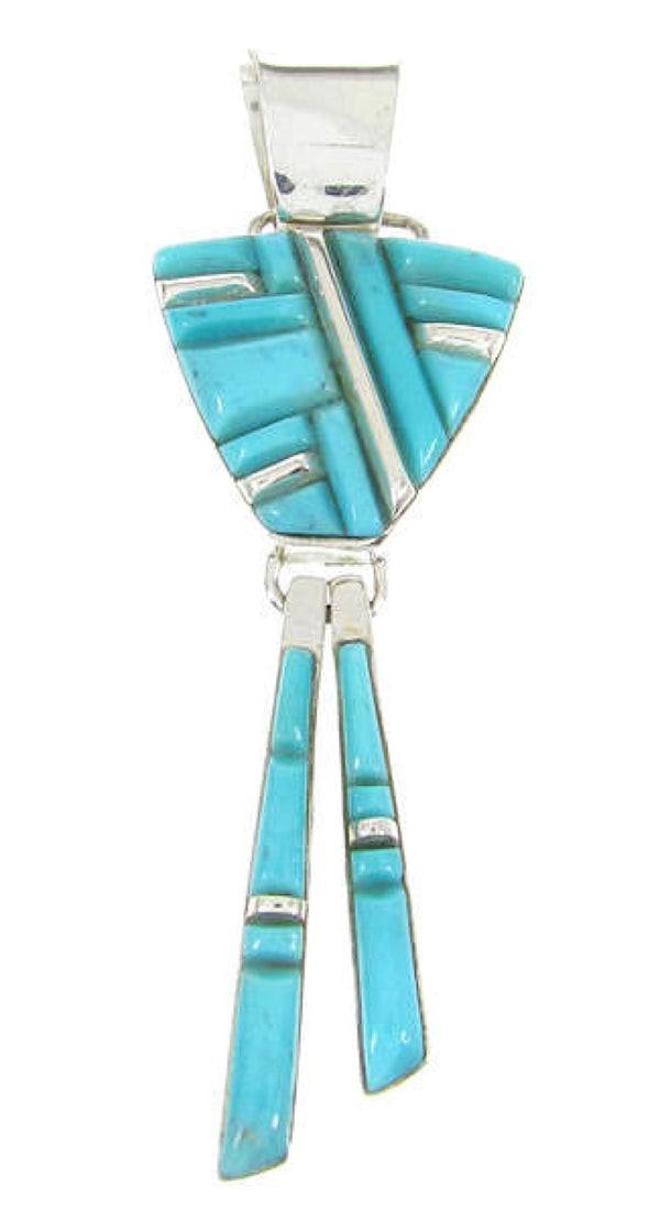 Silver and Turquoise Southwest Dangle Jewelry Pendant YS60742