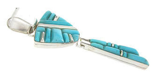 Silver and Turquoise Southwest Dangle Jewelry Pendant YS60742