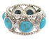 Southwestern Turquoise Sterling Silver Ring Size 8-1/4 PS61519