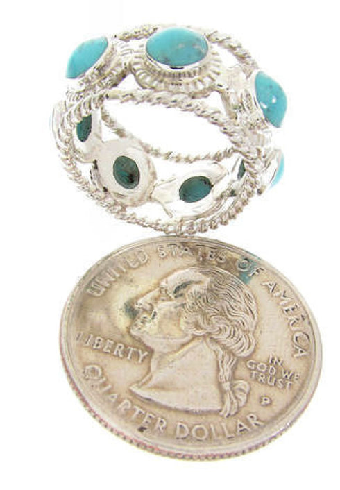 Sterling Silver Southwest Turquoise Ring Size 4-3/4 PS61529