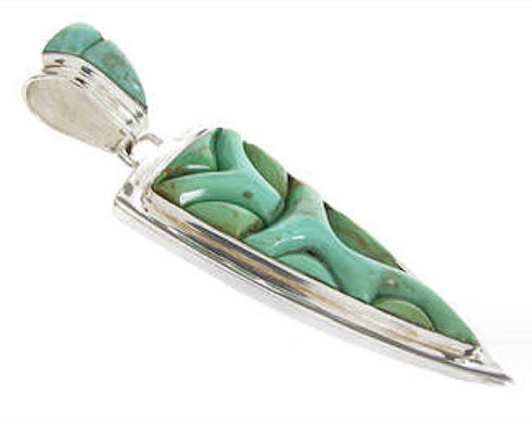 Sterling Silver Turquoise Southwestern Pendant PS61073