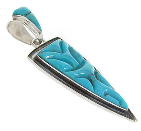 Turquoise Southwestern Sterling Silver Pendant PS61030