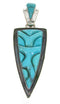 Sterling Silver Southwest Turquoise Inlay Pendant PS61037