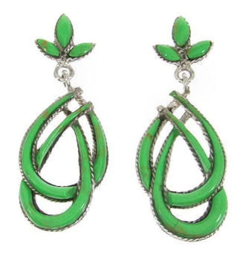 Southwest Sterling Silver Gaspeite Post Earrings OS60821