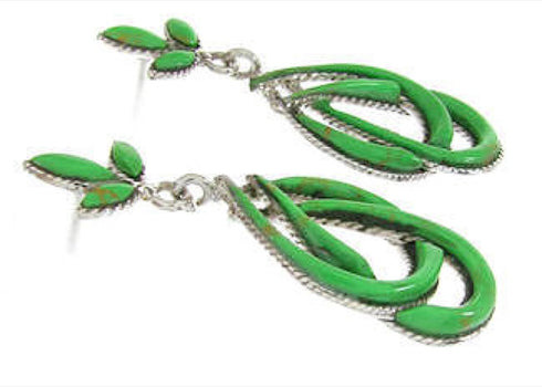 Southwest Sterling Silver Gaspeite Post Earrings OS60821