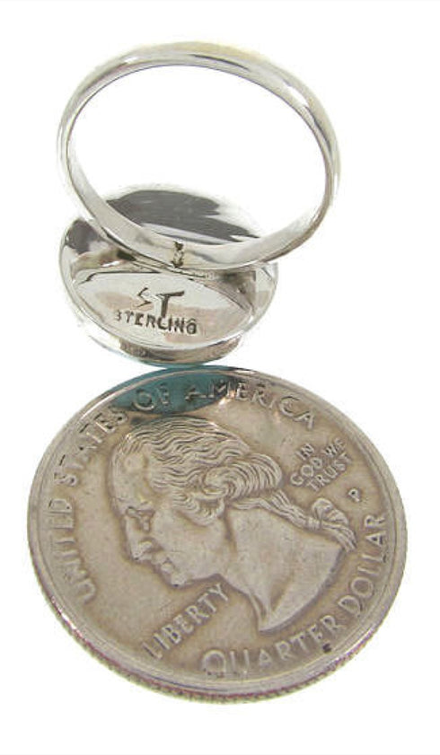 Silver And Turquoise Southwest Jewelry Ring Size 5-1/4 YS63383