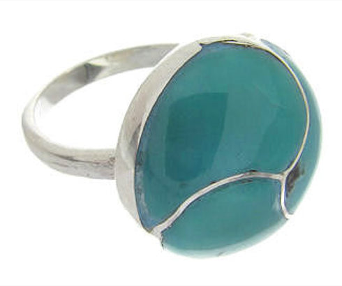 Turquoise And Silver Southwest Jewelry Ring Size 4-3/4 YS63390