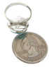 Turquoise And Silver Southwest Jewelry Ring Size 4-3/4 YS63390
