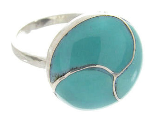 Sterling Silver Southwest Turquoise Jewelry Ring Size 8-1/2 YS63415