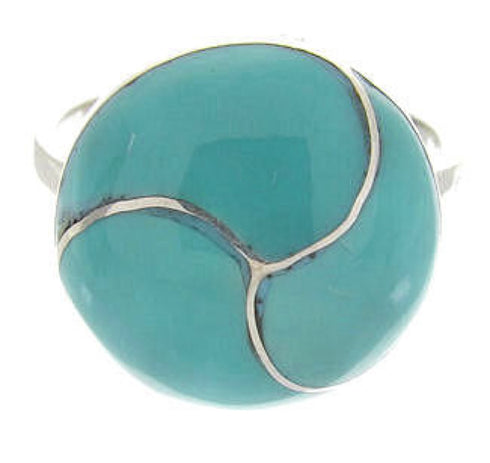 Sterling Silver Southwest Turquoise Jewelry Ring Size 8-1/2 YS63415