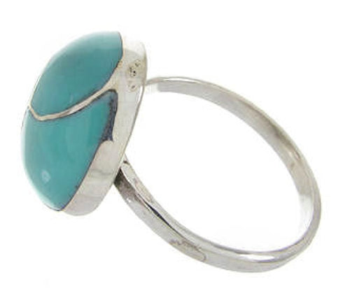 Sterling Silver Southwest Turquoise Jewelry Ring Size 8-1/2 YS63415