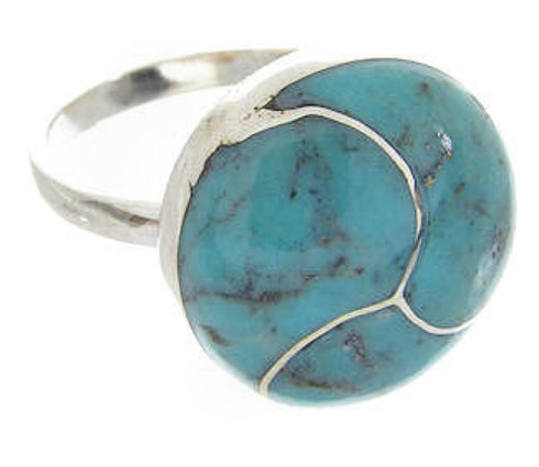 Southwest Sterling Silver Turquoise Jewelry Ring Size 6-1/2 YS63427