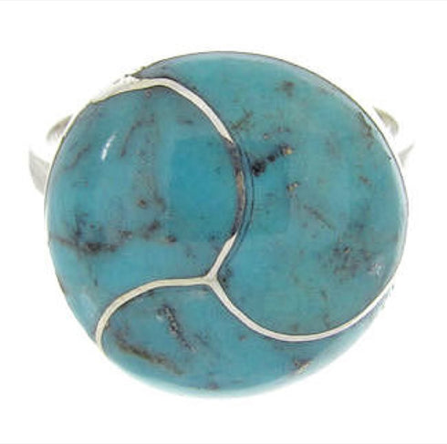 Southwest Sterling Silver Turquoise Jewelry Ring Size 6-1/2 YS63427