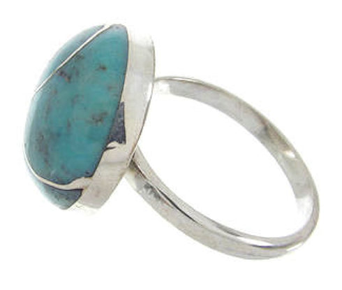 Southwest Sterling Silver Turquoise Jewelry Ring Size 6-1/2 YS63427