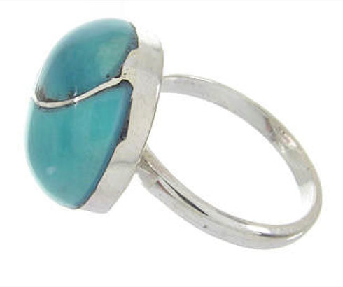 Silver And Turquoise Southwest Ring Size 5-1/2 YS63466
