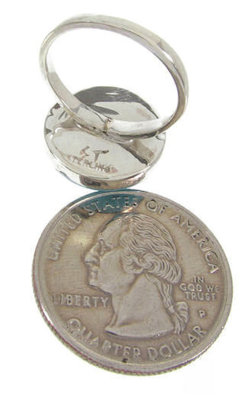 Southwestern Sterling Silver Turquoise Ring Size 6-1/4 YS63487