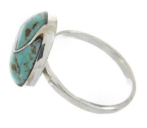 Southwestern Turquoise Inlay Ring Size 8-1/4 YS63540