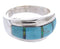 Sterling Silver Jewelry Turquoise Opal Inlay Ring Size 7-1/4 RS44967