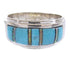 Genuine Sterling Silver Turquoise Opal Inlay Ring Size 6-1/2 DS38251